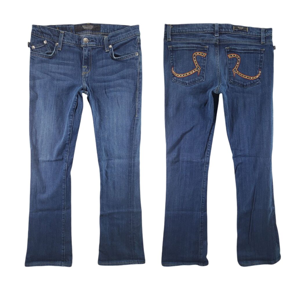 29 Rock & Republic Jeans Women's Bootcut Low Rise Flare Stretch Kassandra Studs